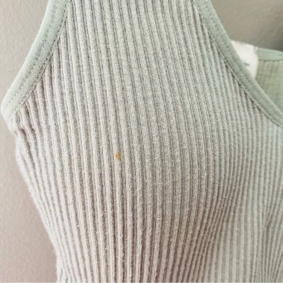Revival Ribbed Tank Top Green Sz OS - Picture 3 of 8